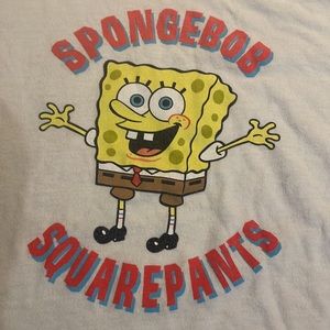 SpongeBob SquarePants T-shirt White short sleeve youth M boys girls medium Y2K